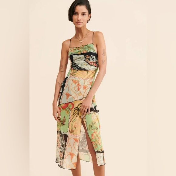 Urban Outfitters Wild Side Mesh Slip Dress - Picture 1 of 12